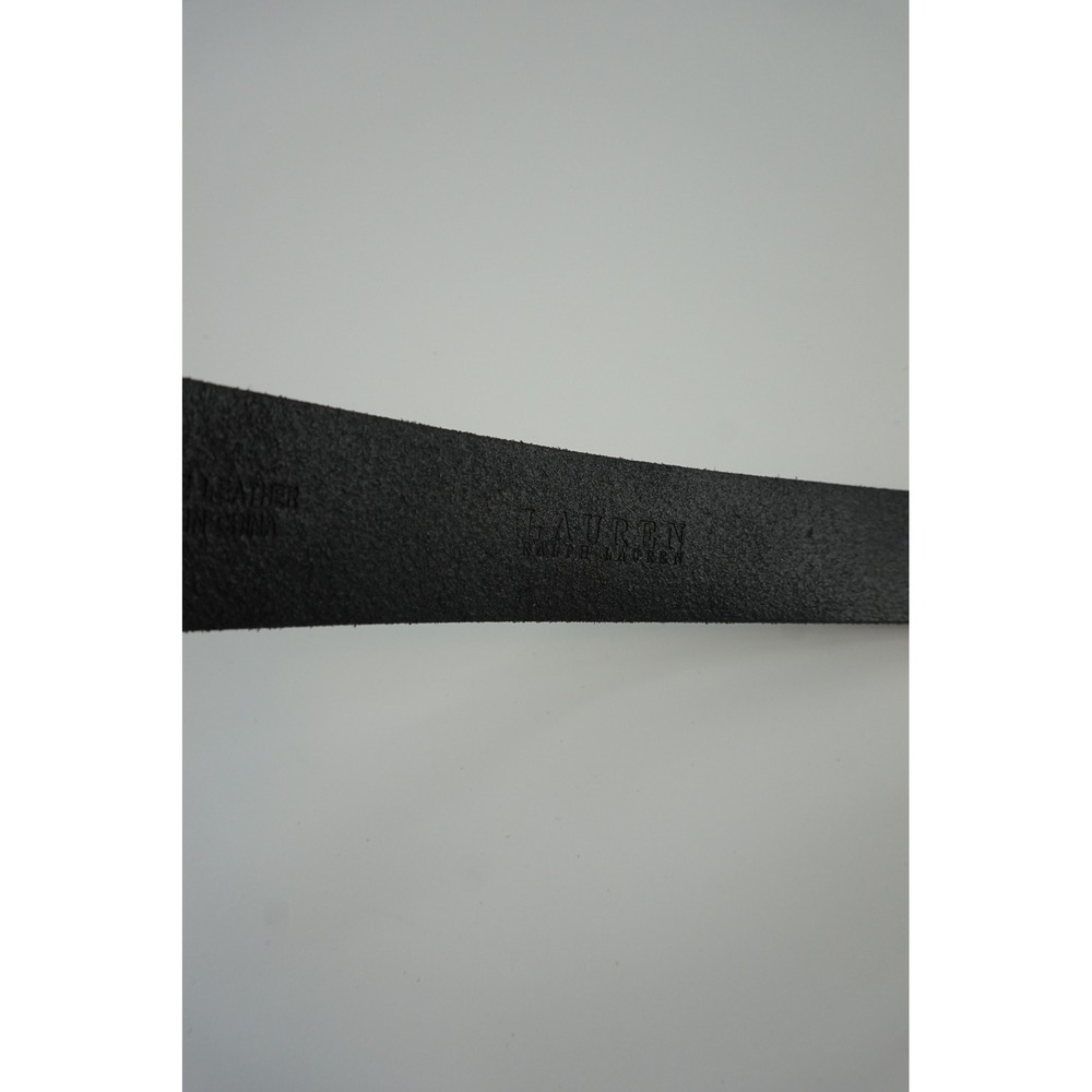 Lauren Ralph Lauren Studded Leather Belt Western Boho Brass Buckle Black L - Picture 6 of 7